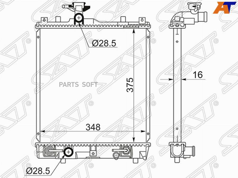 Радиатор Suzuki Wagon R/Solio/Ignis/Justy/Agila/Cruze 00-05 At Sat арт. SK0003-1
