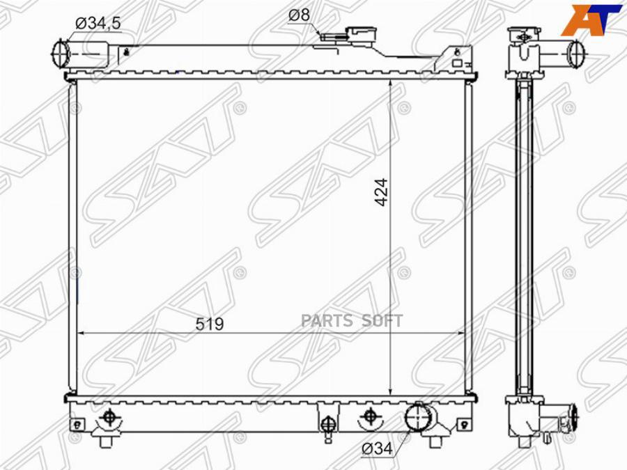 

Радиатор Suzuki Escudo/Grand Vitara 2.0 Td 94-05 Sat арт. SK0001-D