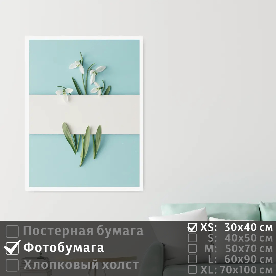 

Постер на фотобумаге ПолиЦентр Белые цветы абстракция минимализм 30х40 см, БелыеЦветыАбстракцияМинимализм