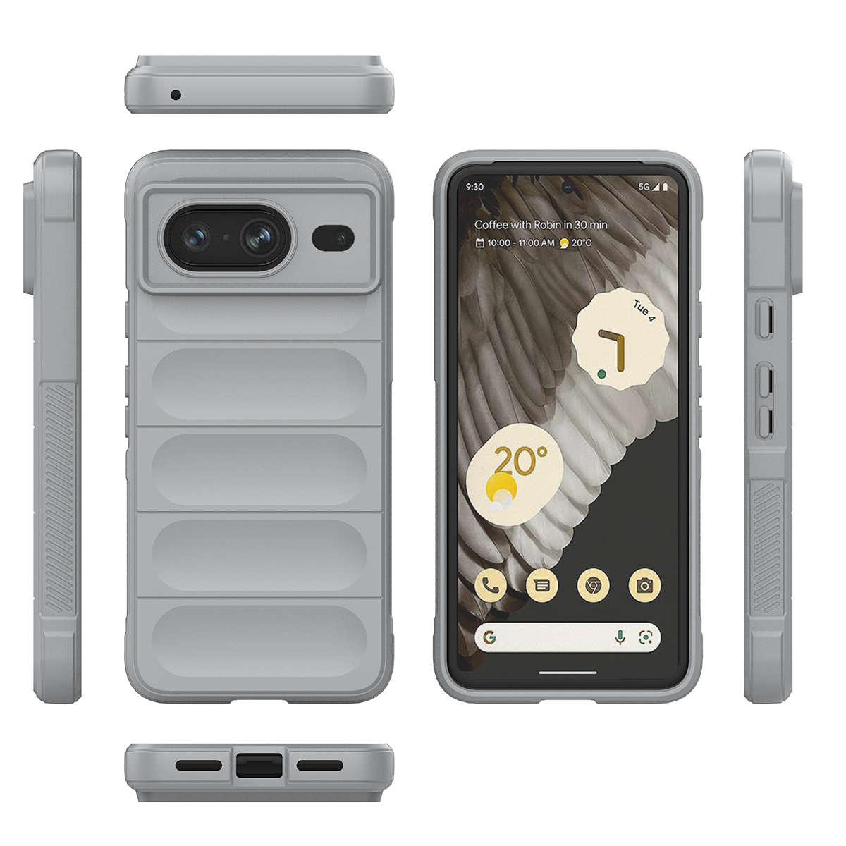 

Противоударный чехол Flexible Case для Google Pixel 8 ,светло-серый, 431192252