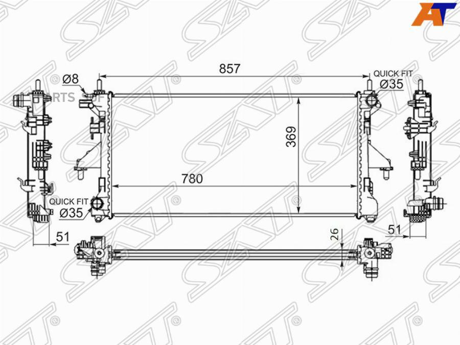 

Радиатор Fiat Ducato/Peugeot Boxer/Citroen Jumper 2.2td/3.0 06- Sat арт. SG-PG0009-06-R