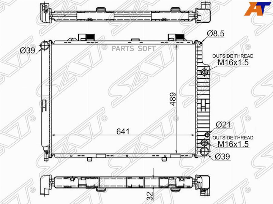 

Радиатор Mercedes E-Class W210 2.0/2.0d/2.2d/2.3/2.4/2.5d/2.7td/2.8/3.0d/3.2 95-02 Sat арт