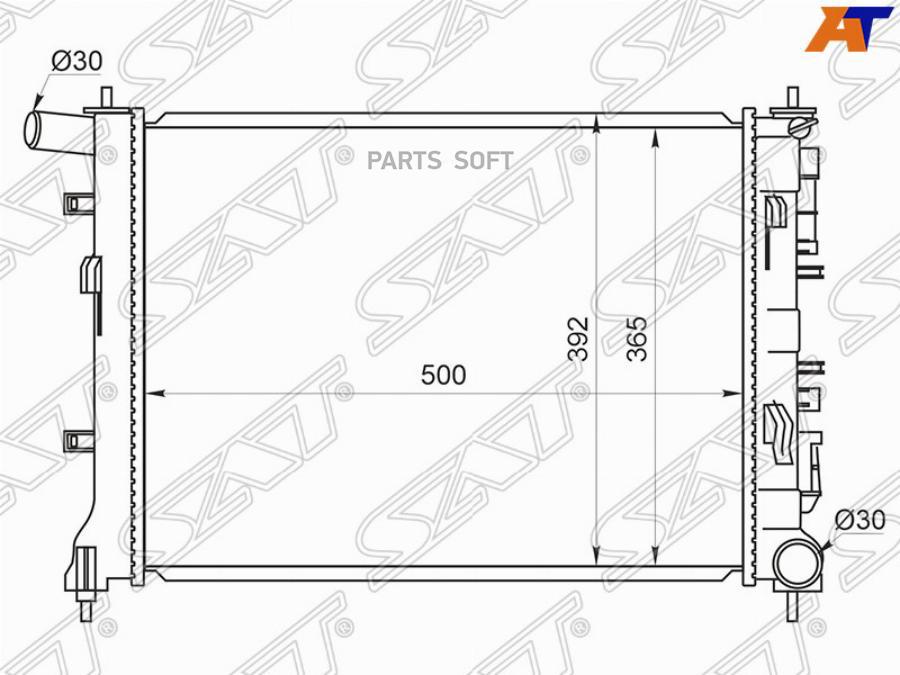 

Радиатор Hyundai Solaris Ii / Kia Rio Iv 17- (Трубчатый) Sat арт. SG-HY0016-2-MT-R