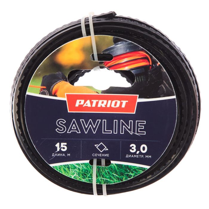 Леска Sawline (3.0 мм; 15 м; квадрат; пилообразный профиль) PATRIOT 805403311