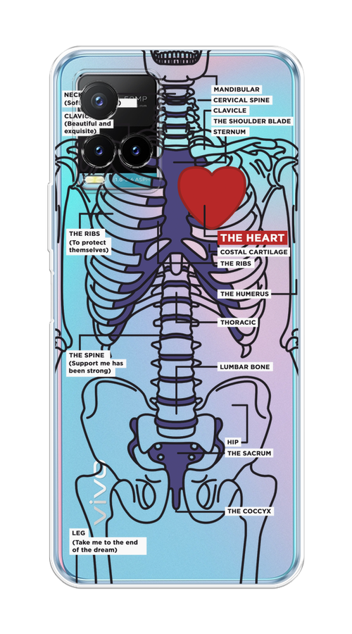 

Чехол на Vivo Y33s/Y21 "Скелет человека", Прозрачный;синий;красный, 265050-1