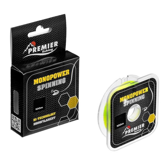 Леска Preмier fishing мonopower spinning 0.20мм/100м, f.yellow nylon pr-мs-y-020-100 00000