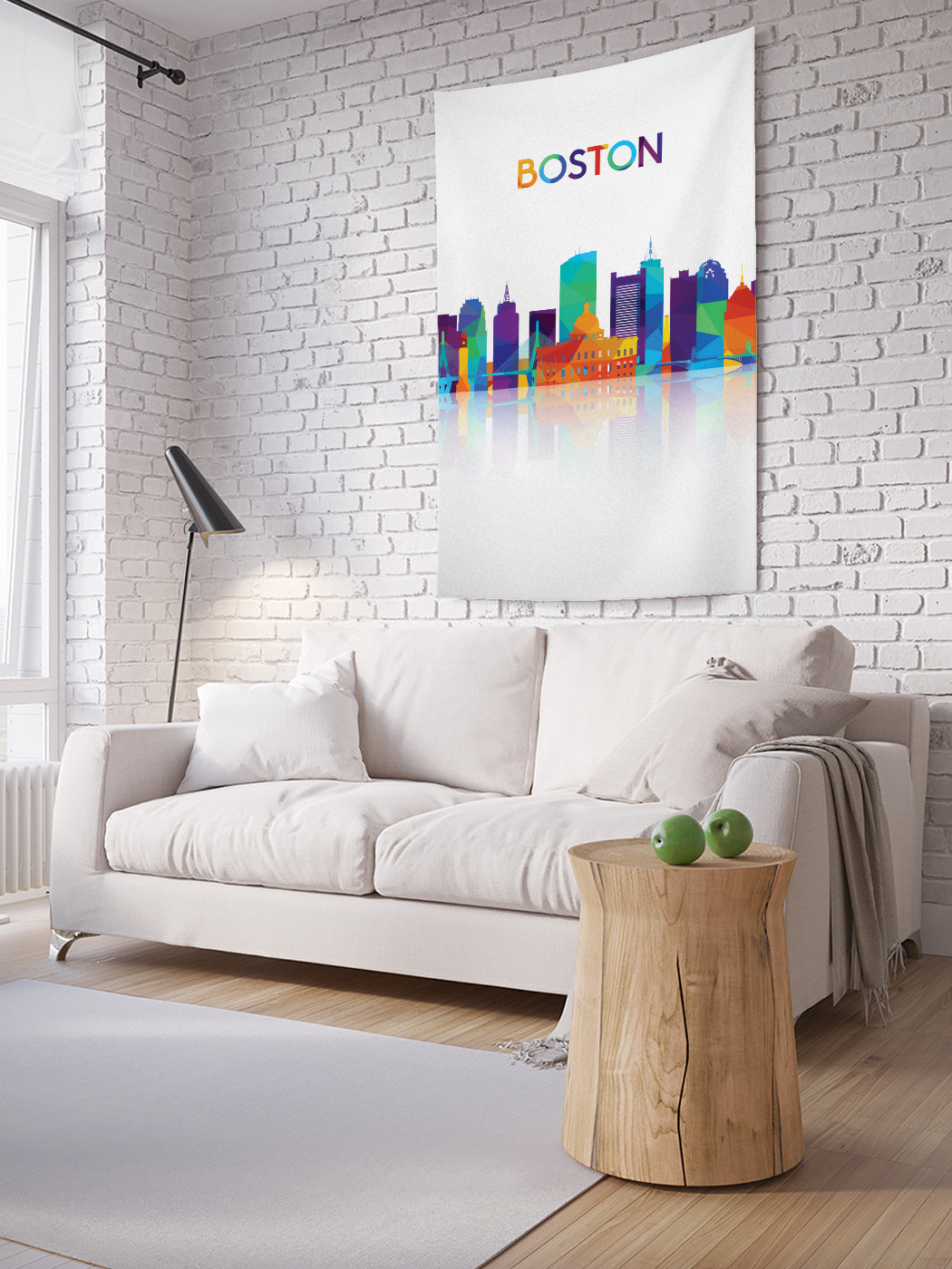 

Вертикальное фотопанно на стену JoyArty Векторный Бостон 100x150 см, Векторный Бостон