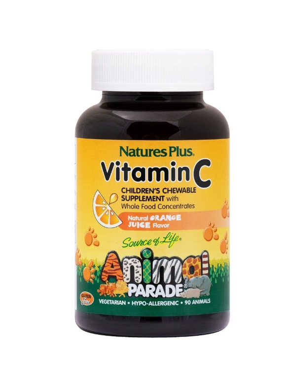 БАД витамин С со вкусом апельсинового сока Animal Parade таблетки 90 шт.