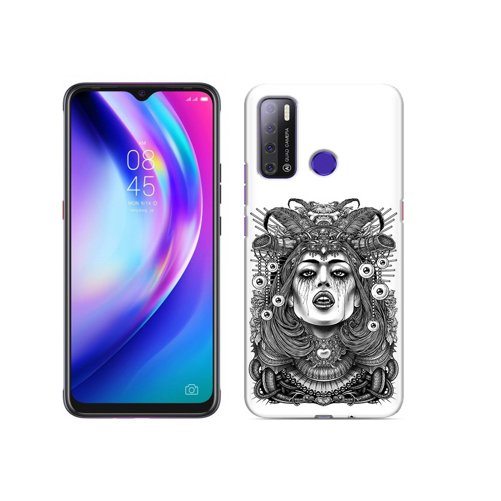 

Чехол MyPads Tocco для Tecno Pouvoir 4 портрет девушки черно белый, Прозрачный, Tocco
