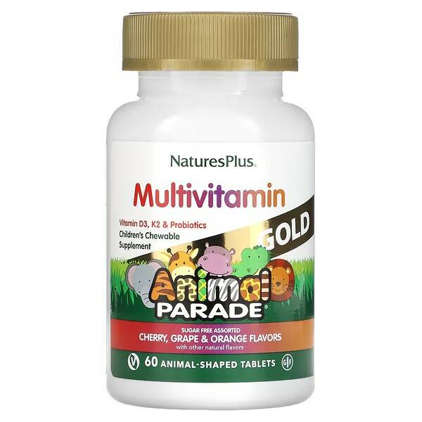 Детский мультивитаминный комплекс Animal Parade GOLD Multi таблетки 60 шт.