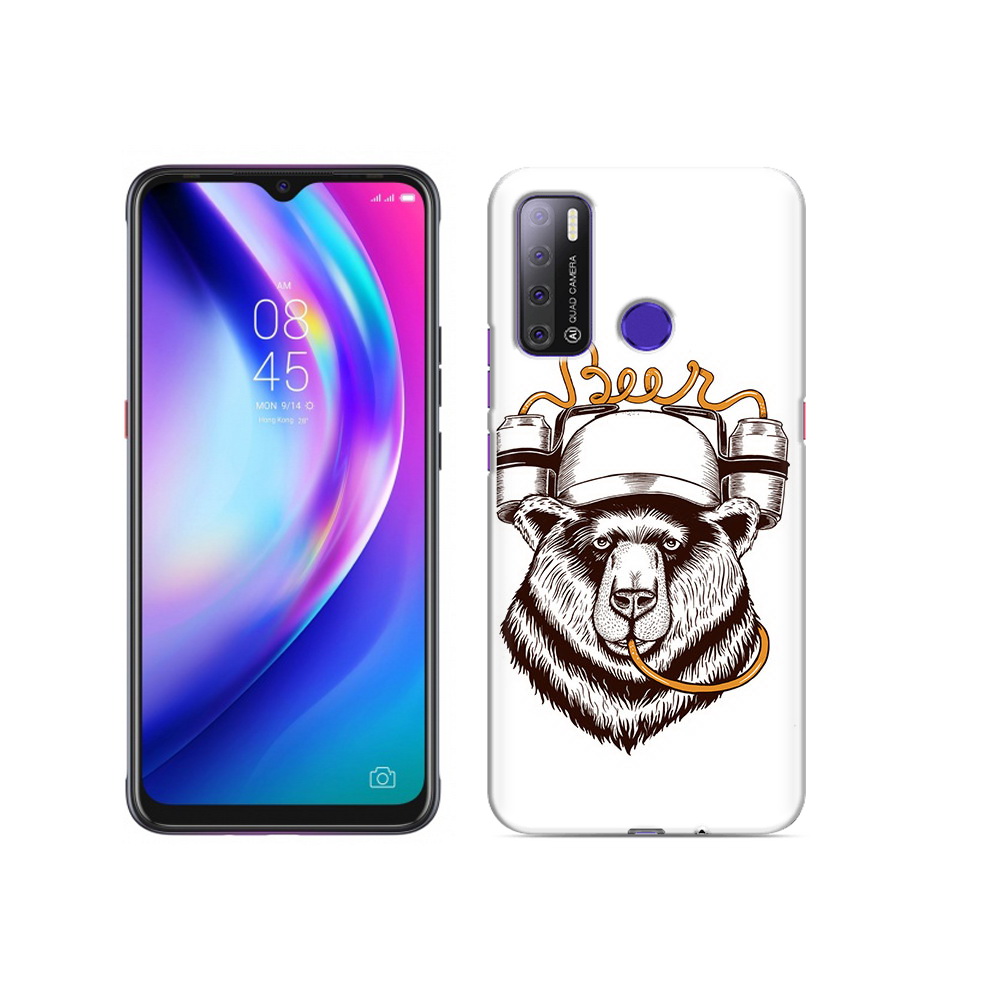 

Чехол MyPads Tocco для Tecno Pouvoir 4 пивной медведь, Прозрачный, Tocco