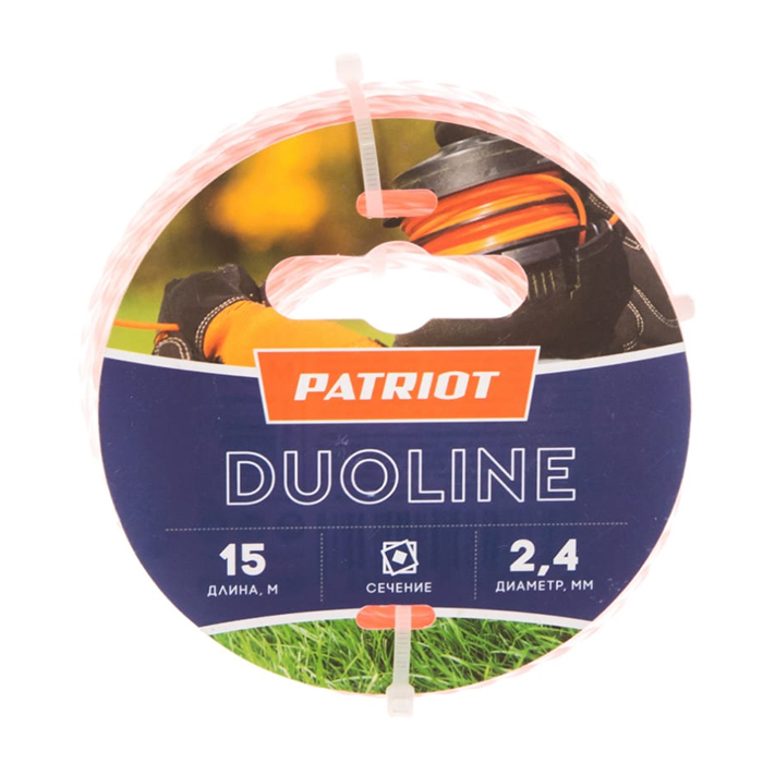 Леска Duoline (15 м; 2.4; скрученный квадрат; двухцветная) PATRIOT 805401161