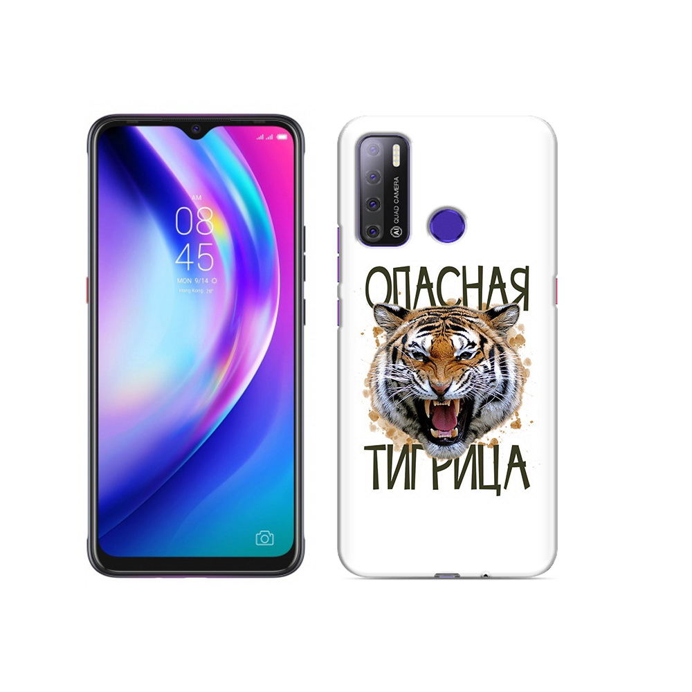 

Чехол MyPads Tocco для Tecno Pouvoir 4 опасная тигрица, Прозрачный, Tocco
