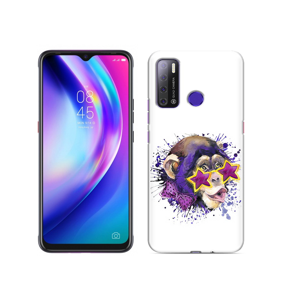 

Чехол MyPads Tocco для Tecno Pouvoir 4 обезьяна в очках, Прозрачный, Tocco