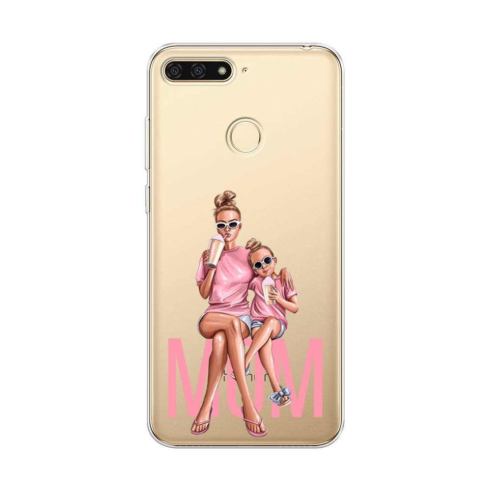 

Чехол Awog на Honor 7C "Lovely mom", Синий;бежевый;розовый, 64550-7