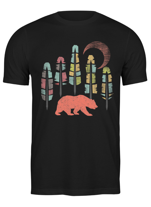 

Футболка мужская Printio Bear here черная M, Черный, Bear here