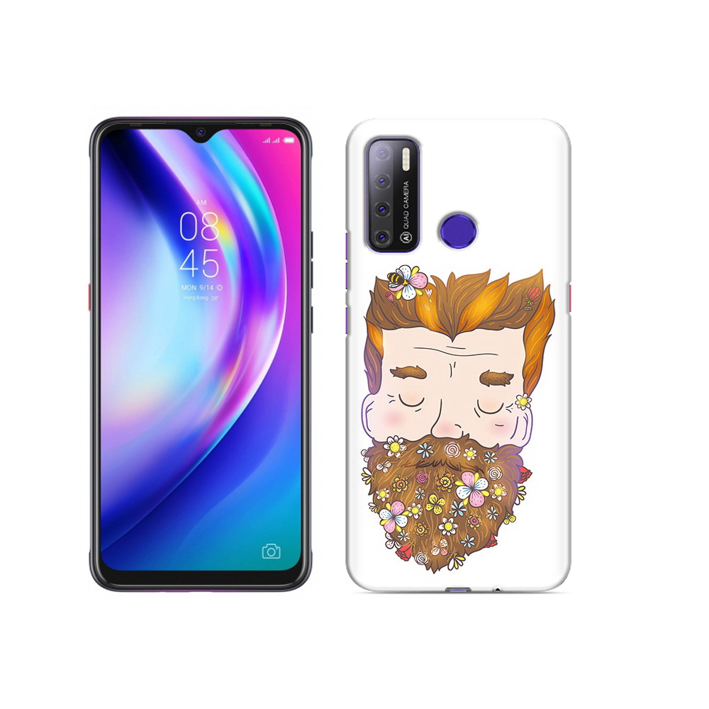 

Чехол MyPads Tocco для Tecno Pouvoir 4 мужчина с цветами в бороде, Прозрачный, Tocco