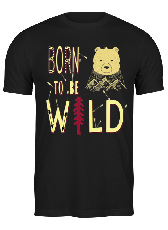 

Футболка мужская Printio Bear here черная M, Черный, Bear here