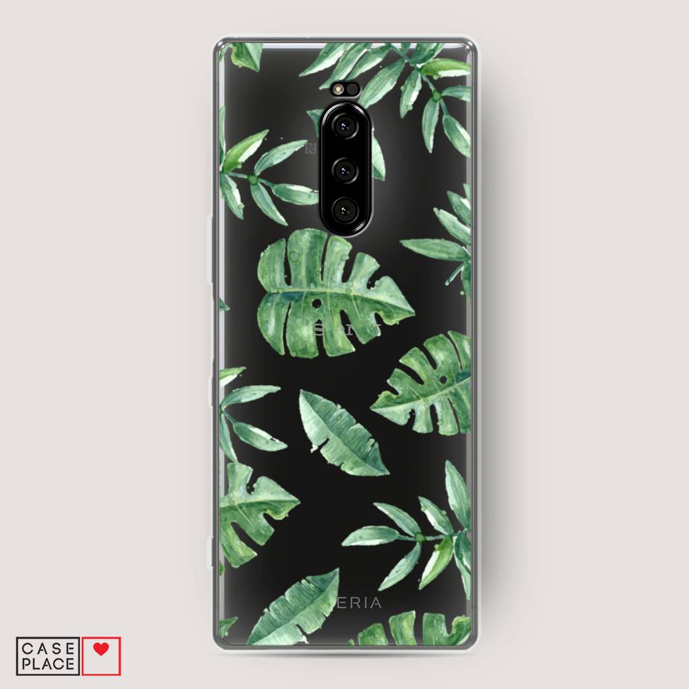 

Чехол Awog на Sony Xperia 1/XZ4 "Нарисованные пальмовые листья", Разноцветный, 54250-4