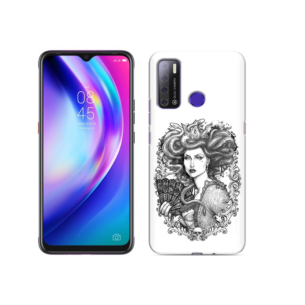 

Чехол MyPads Tocco для Tecno Pouvoir 4 медуза черно белый, Прозрачный, Tocco