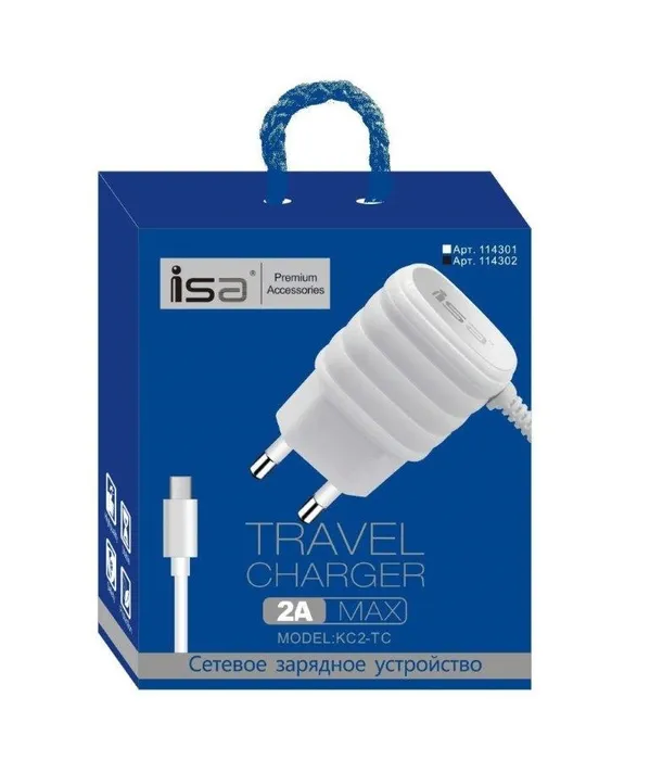 

Сетевое зарядное устройство ISA 114301 type-c 1xUSB Type-C 2 А белый, 114301