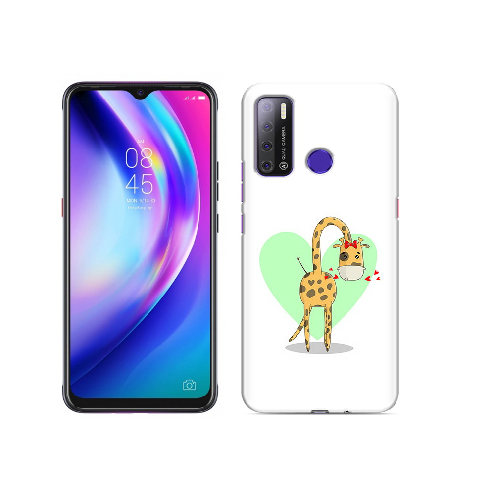 

Чехол MyPads Tocco для Tecno Pouvoir 4 Влюбленный жираф 14 февраля, Прозрачный, Tocco