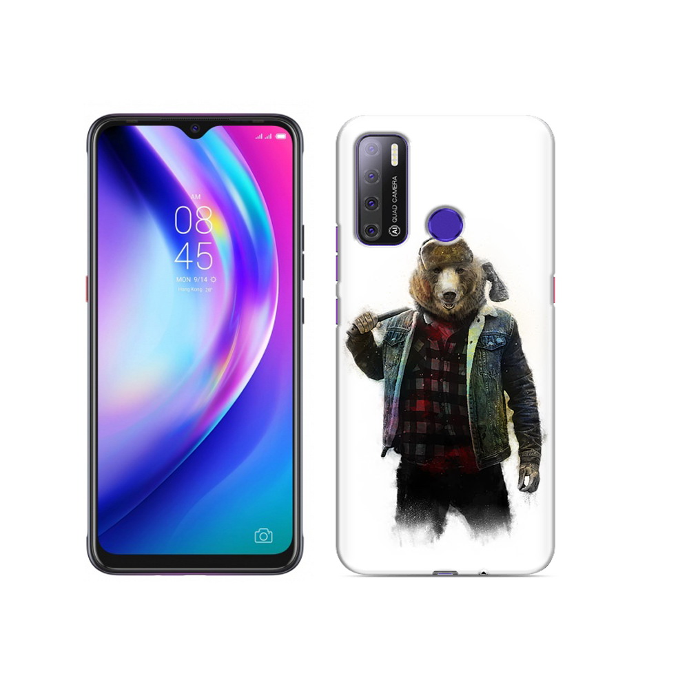 

Чехол MyPads Tocco для Tecno Pouvoir 4 медведь с топором, Прозрачный, Tocco
