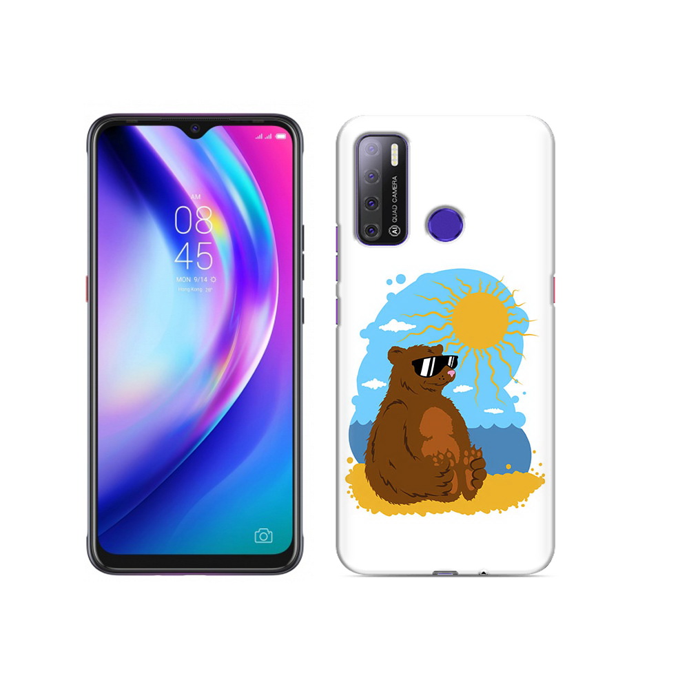 

Чехол MyPads Tocco для Tecno Pouvoir 4 медведь на чиле, Прозрачный, Tocco
