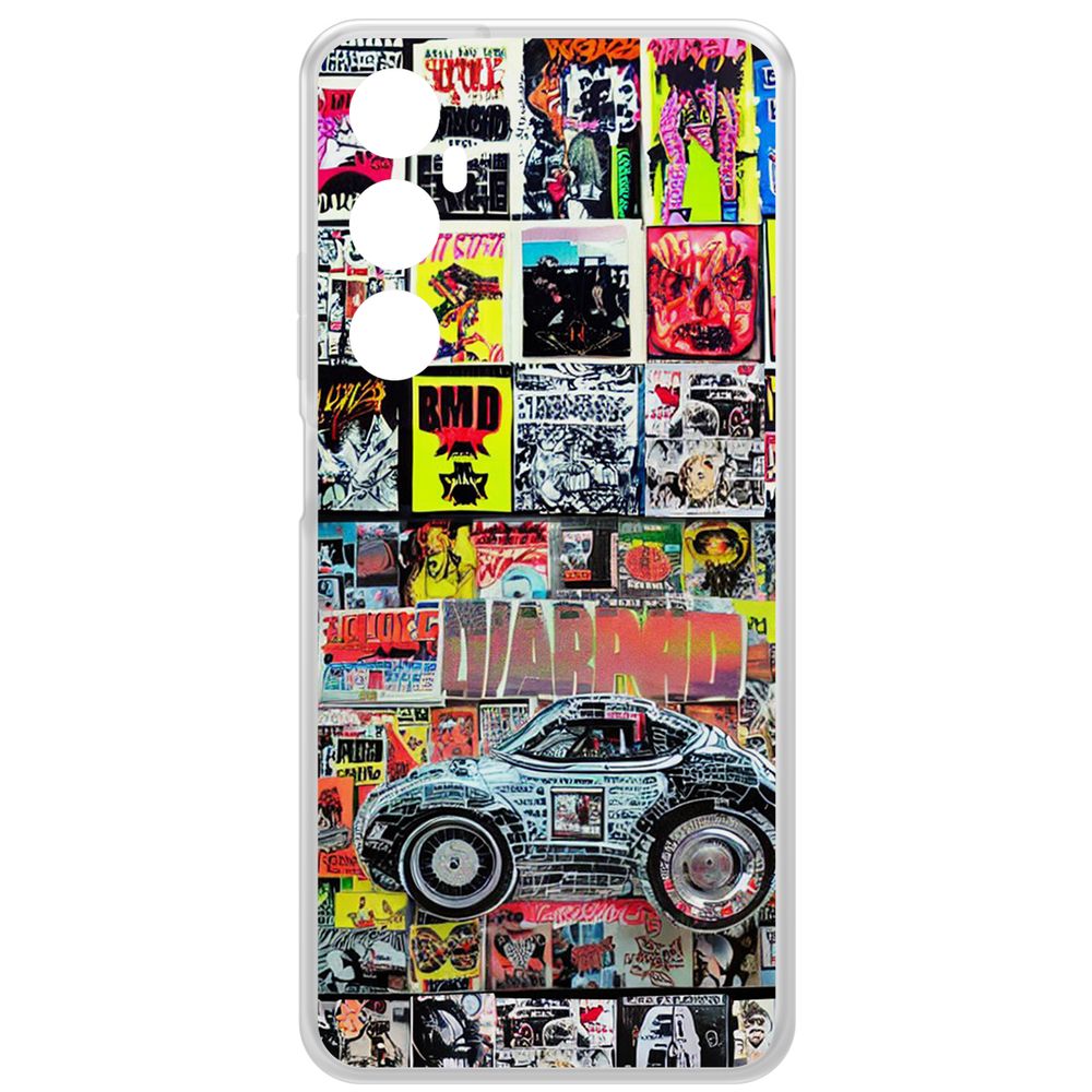 

Чехол-накладка Krutoff Clear Case Автопамфлет для Realme C65, Прозрачный