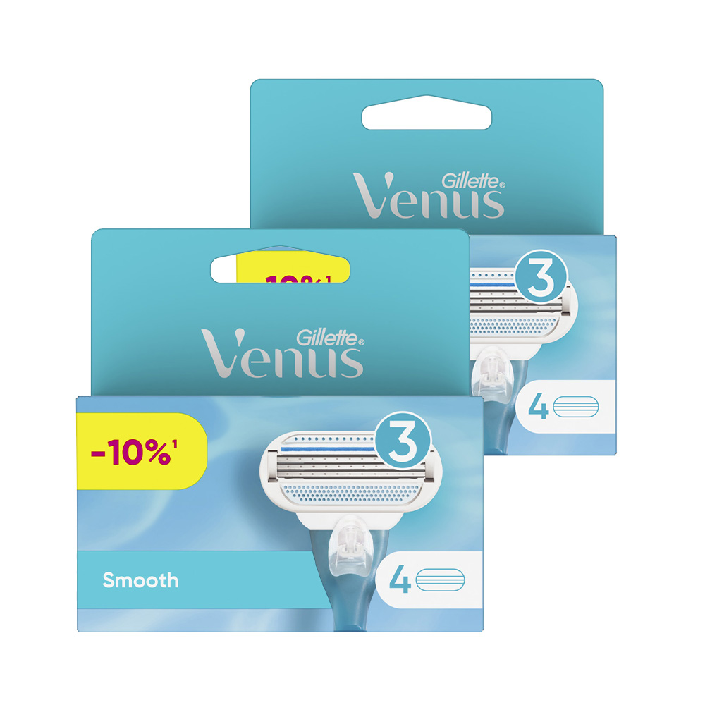 Сменные кассеты для бритвы Gillette Venus Smooth, 4+4 (8 шт.) gillette сменные кассеты для бритья venus smooth