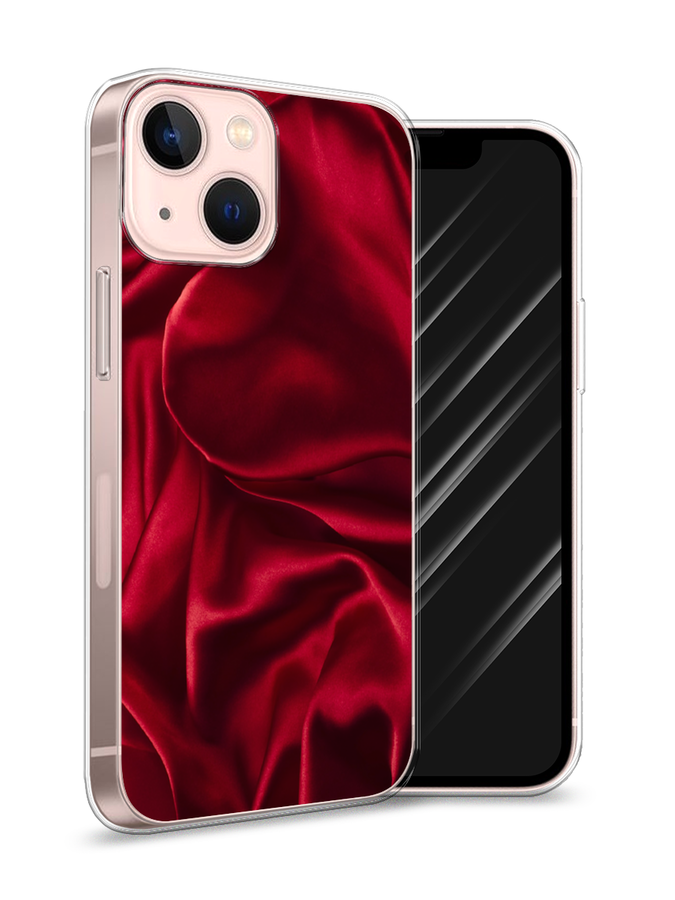 фото Чехол awog на apple iphone 13 mini / айфон 13 mini "текстура красный шелк"
