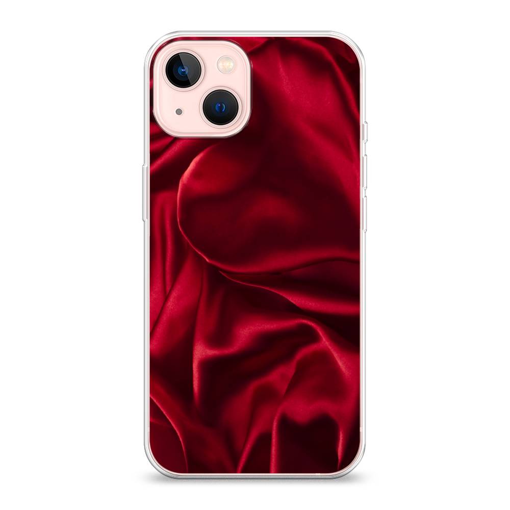 фото Силиконовый чехол "текстура красный шелк" на apple iphone 13 awog
