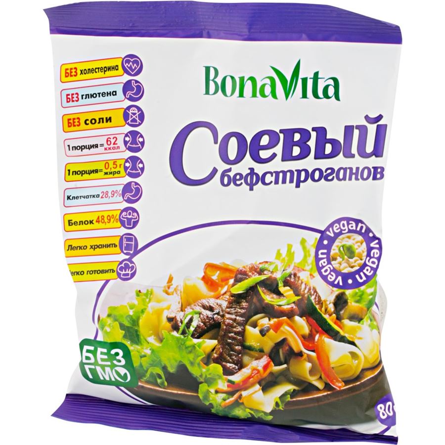 фото Бефстроганов соевый bona vita без глютена 80г