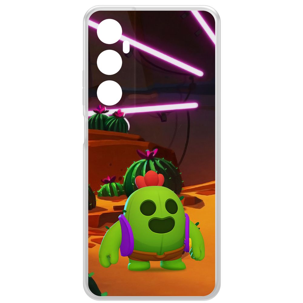 

Чехол-накладка Krutoff Clear Case Brawl Stars-Спайк для Realme C65, Прозрачный