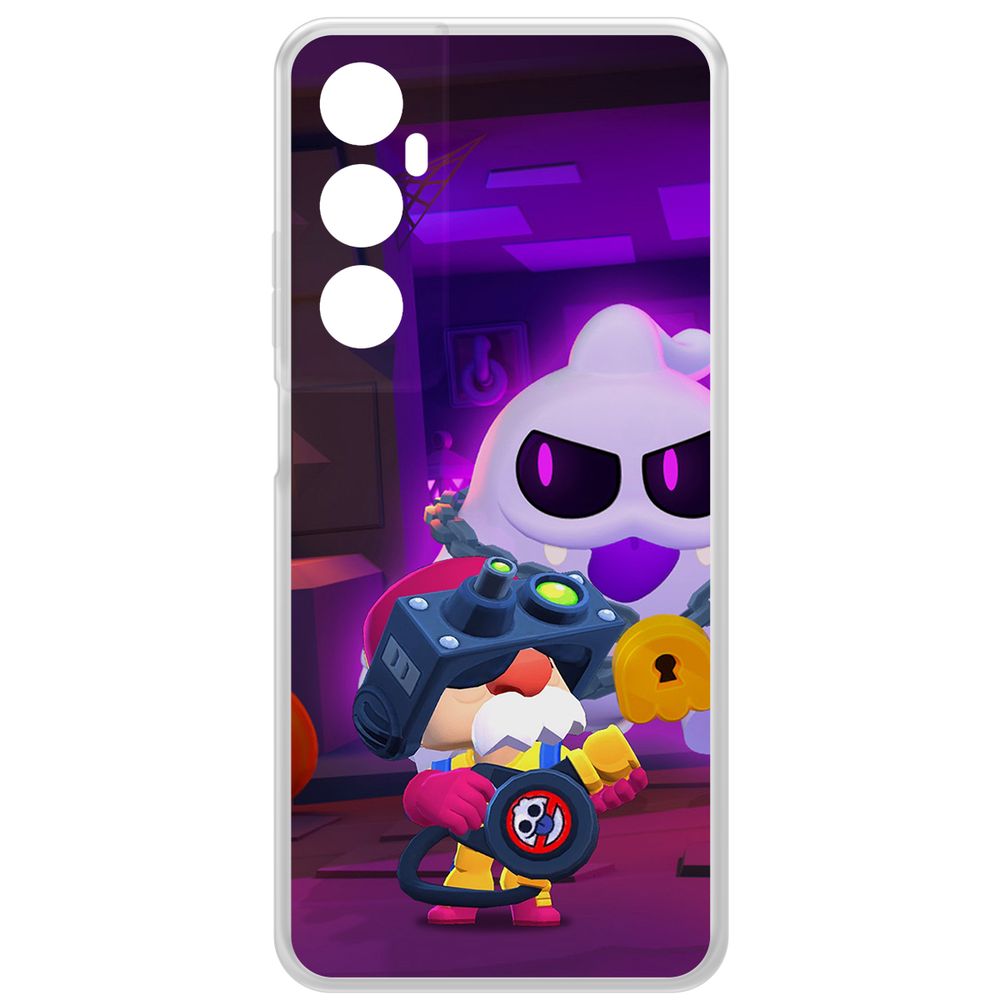 

Чехол-накладка Krutoff Clear Case Brawl Stars-Охотник за Скуиками Гэйл для Realme C65, Прозрачный