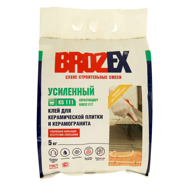 фото Клей для плитки brozex кс-111 5,0 кг