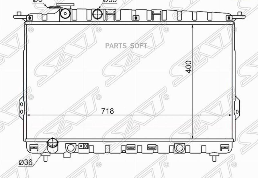 

Радиатор Hyundai Sonata (Tagaz) 2.0/2.4/2.5/2.7 /Hyundai Xg 2.5 98-(Трубчатый) Sat арт. SG