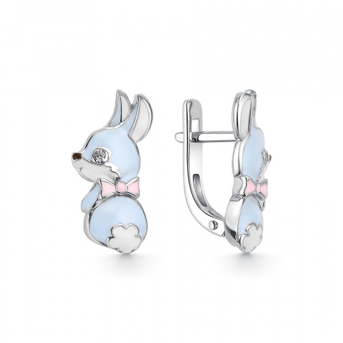 

Серьги из серебра ЯХОНТ Золотой 249080, фианит/эмаль, 249080