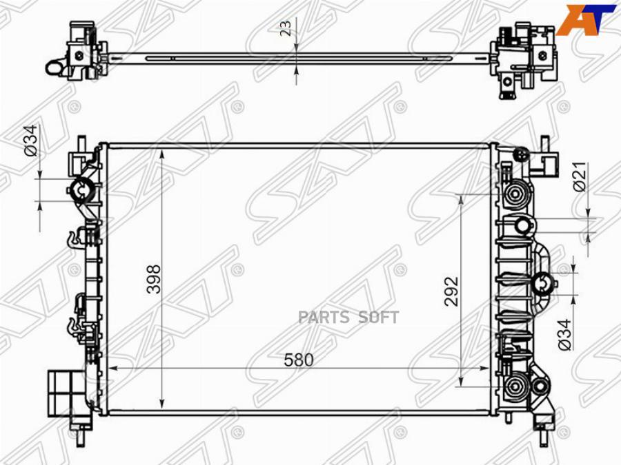 

Радиатор Chevrolet Aveo 1.6 11-/Opel Mokka 12- Sat арт. SG-CV0011-1