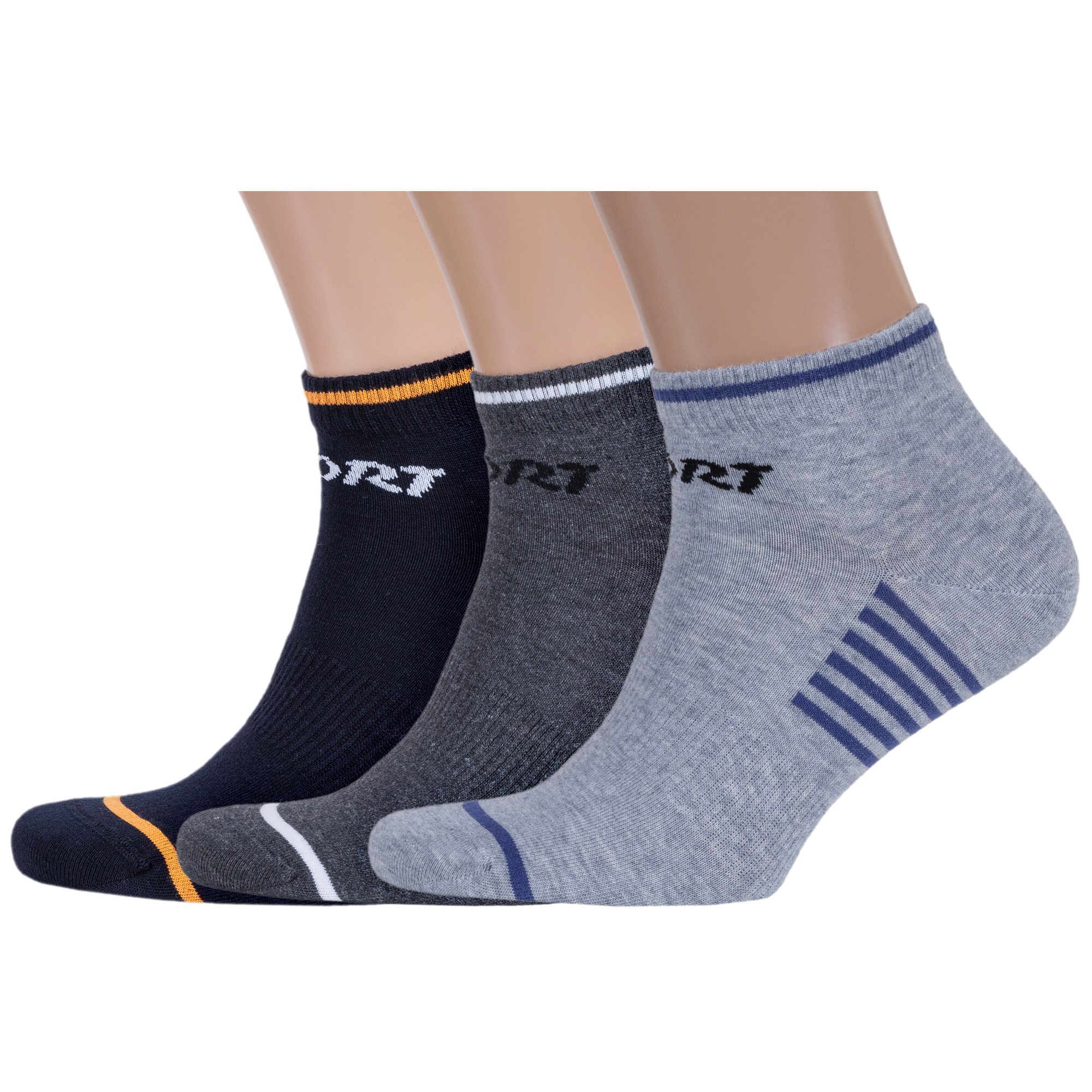 

Комплект носков мужских Rusocks 3-М3-23743 серых; синих; оранжевых; белых 25-27, 3-М3-23743