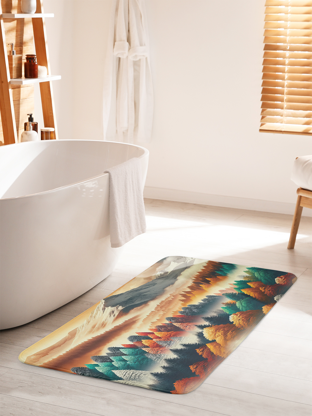 

Коврик для ванной туалета душа JoyArty "Осенние горы", bath_sd1029_60x100