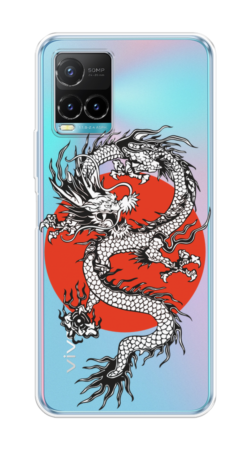 

Чехол на Vivo Y33s/Y21 "Восходящий дракон", Белый;черный;красный, 265050-1