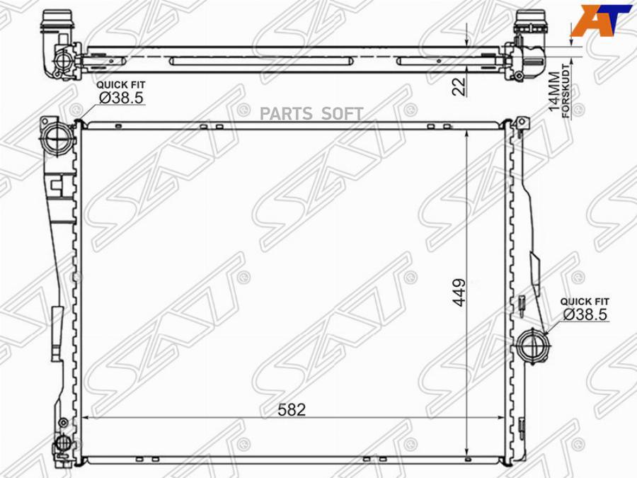 

Радиатор Bmw 3-Series E46 98-05 / Bmw Z4 E85 98- Sat арт. SG-BW0008