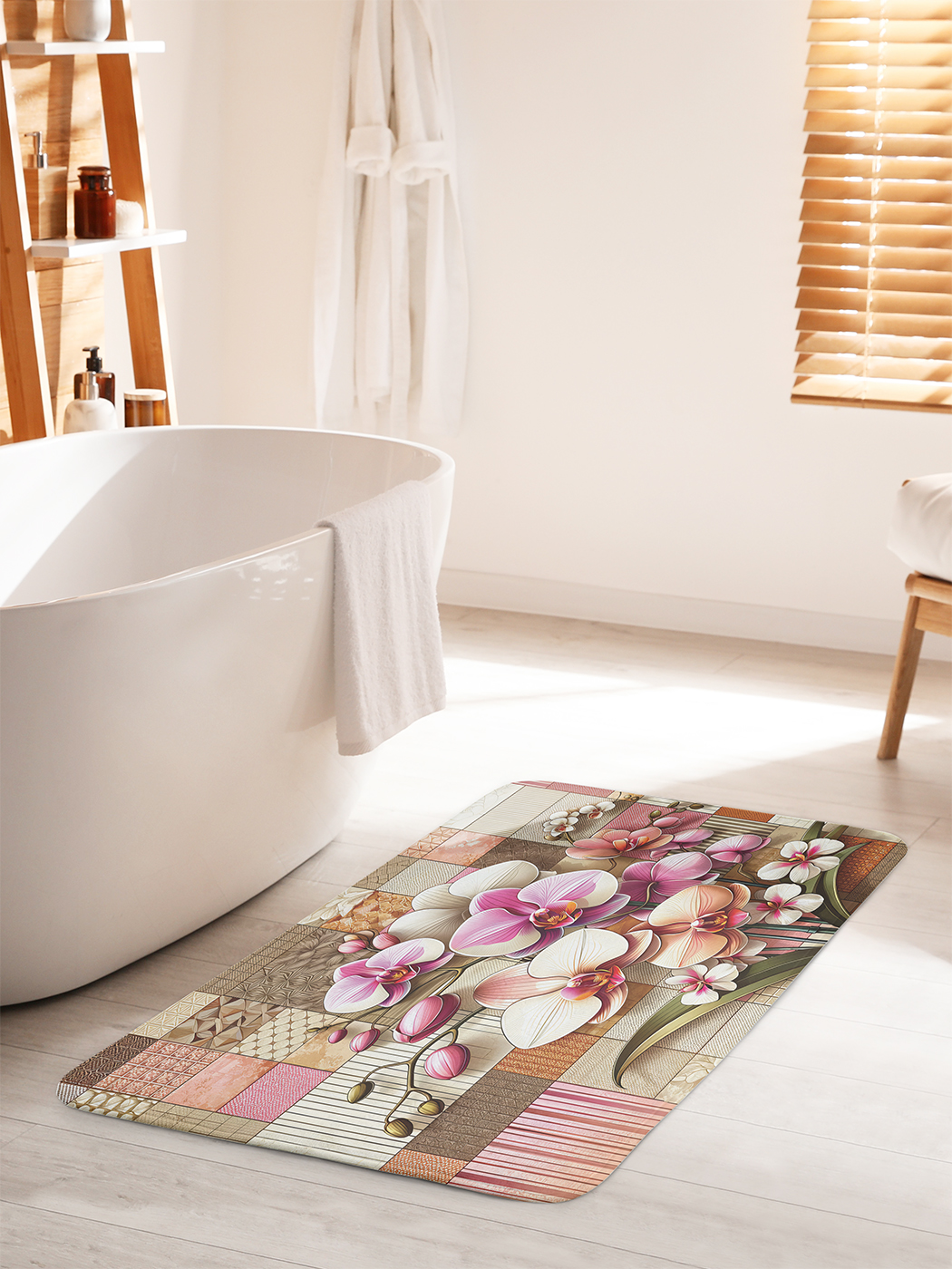 

Коврик для ванной туалета душа JoyArty "Нарисованные орхидеи", bath_sd1098_60x100
