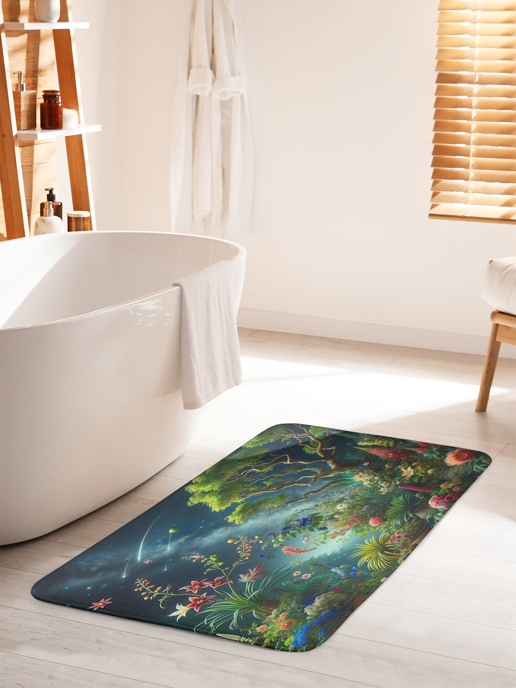 

Коврик для ванной туалета душа JoyArty "Вселенная цветов", bath_sd1390_60x100