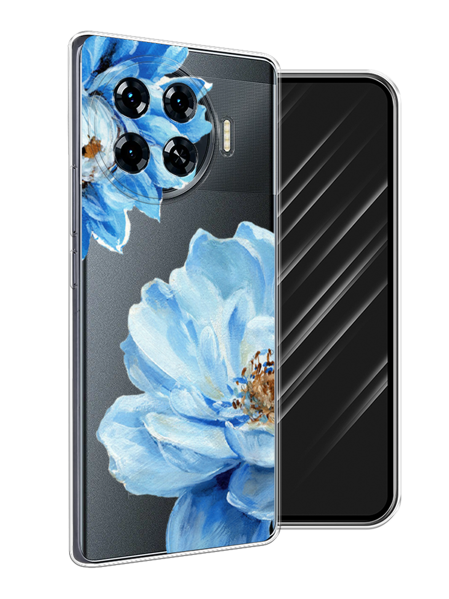 

Чехол Awog на Tecno Spark 20 Pro Plus "Голубые клематисы", Голубой, 305050-1