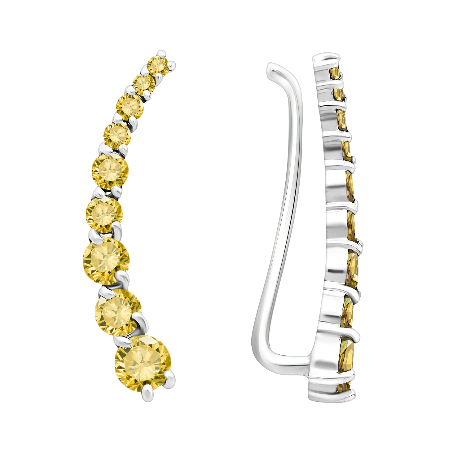 

Серьги клаймберы из серебра ЯХОНТ Золотой 2724518, фианит, 2724518