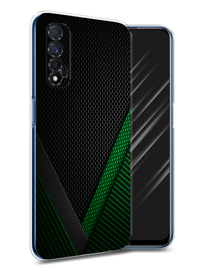 

Чехол Awog на Realme 7 "Зеленый карбон", Разноцветный, 254150-3