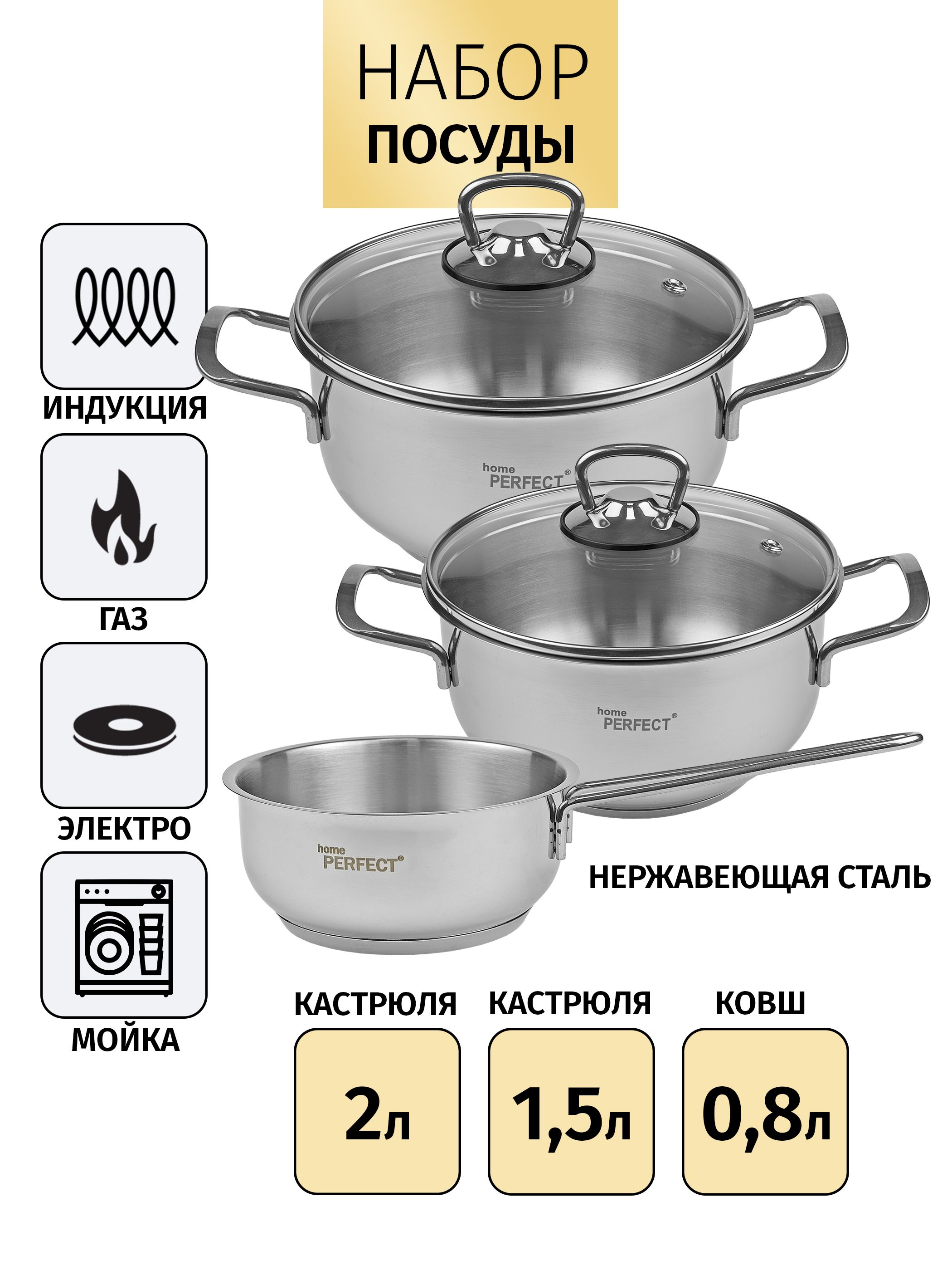 Набор посуды Royal Chef 5 предметов 4833₽