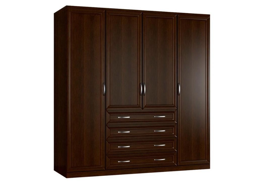 

Шкаф распашной Стелла-5 Венге для одежды четырёхдверный 160х260х60 Мегамебель, Коричневый